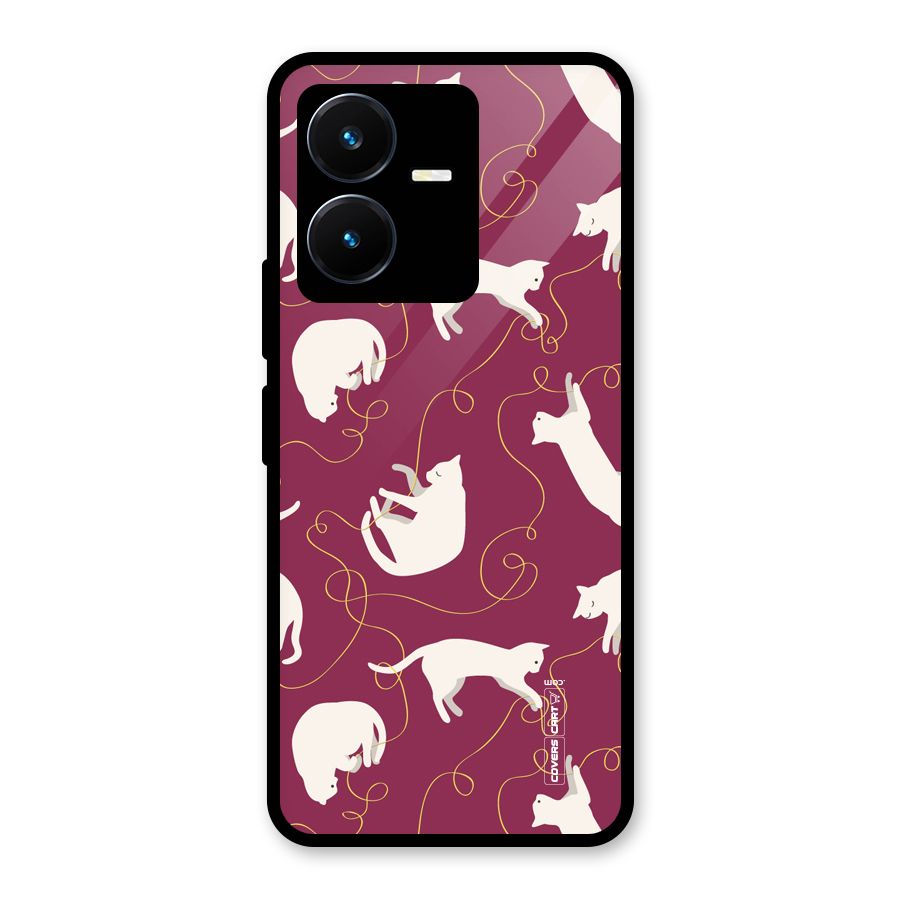 Lazy Kitty Glass Back Case for Vivo Y22