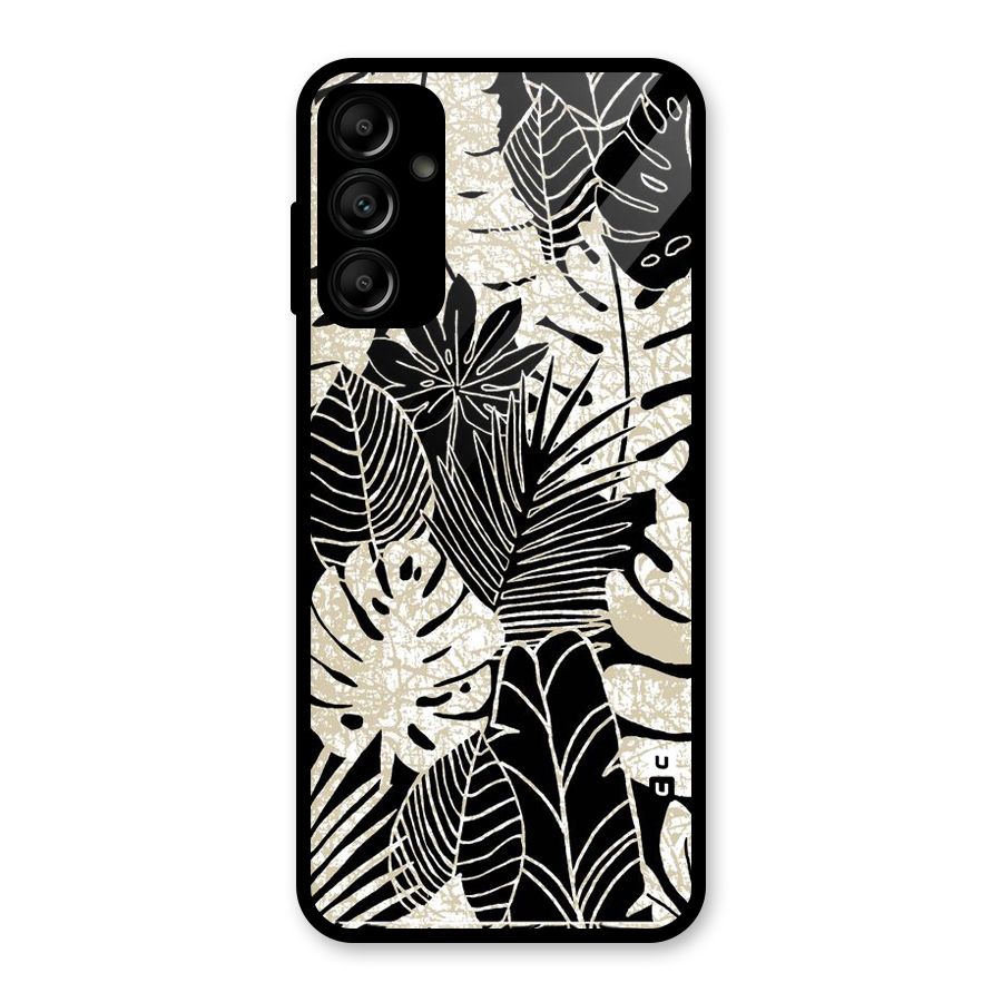 Leaf Pattern Glass Back Case for Galaxy A14 5G