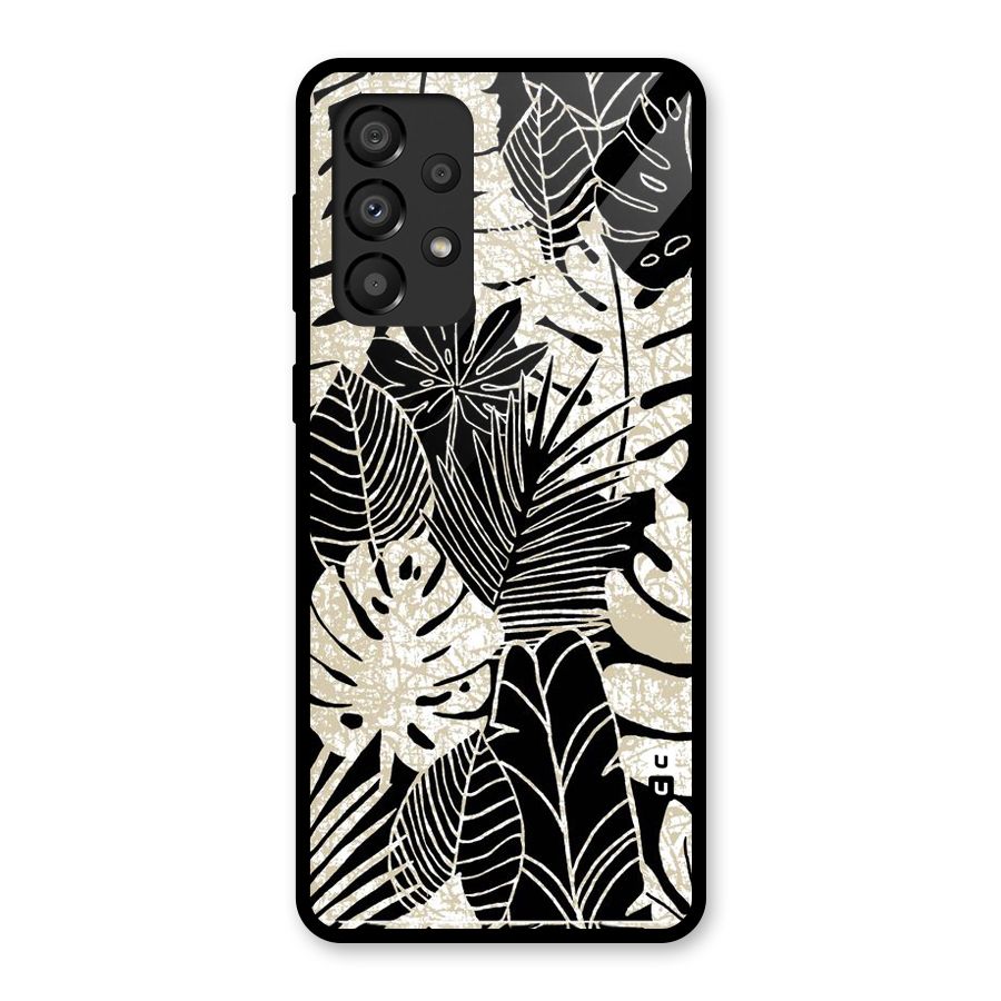 Leaf Pattern Glass Back Case for Galaxy A33 5G