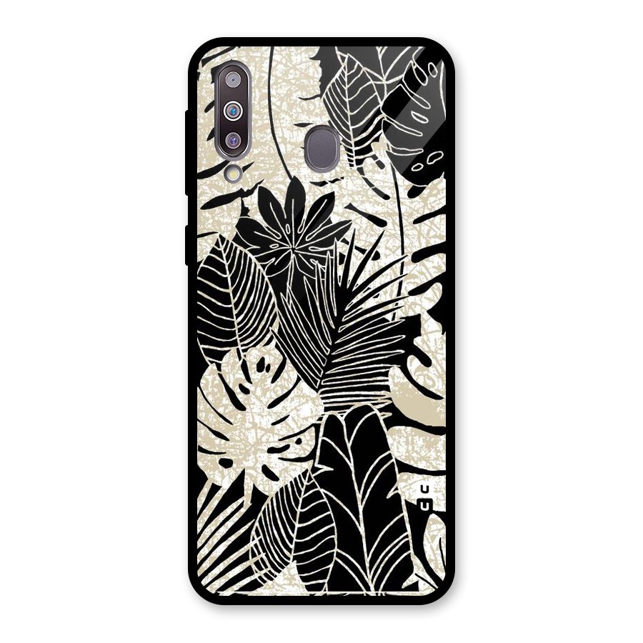 Leaf Pattern Glass Back Case for Galaxy M30
