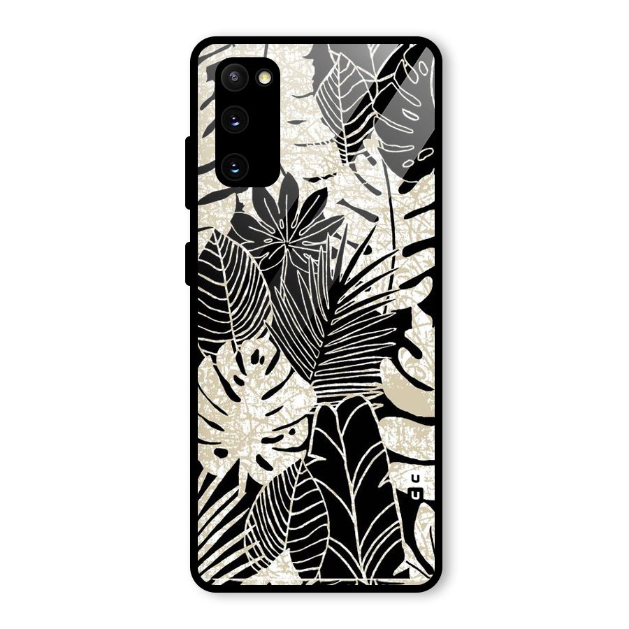 Leaf Pattern Glass Back Case for Galaxy S20 FE 5G