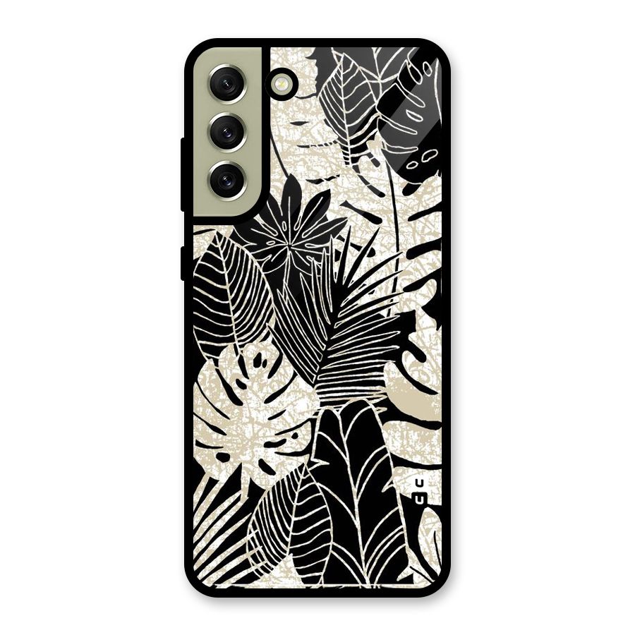 Leaf Pattern Glass Back Case for Galaxy S21 FE 5G