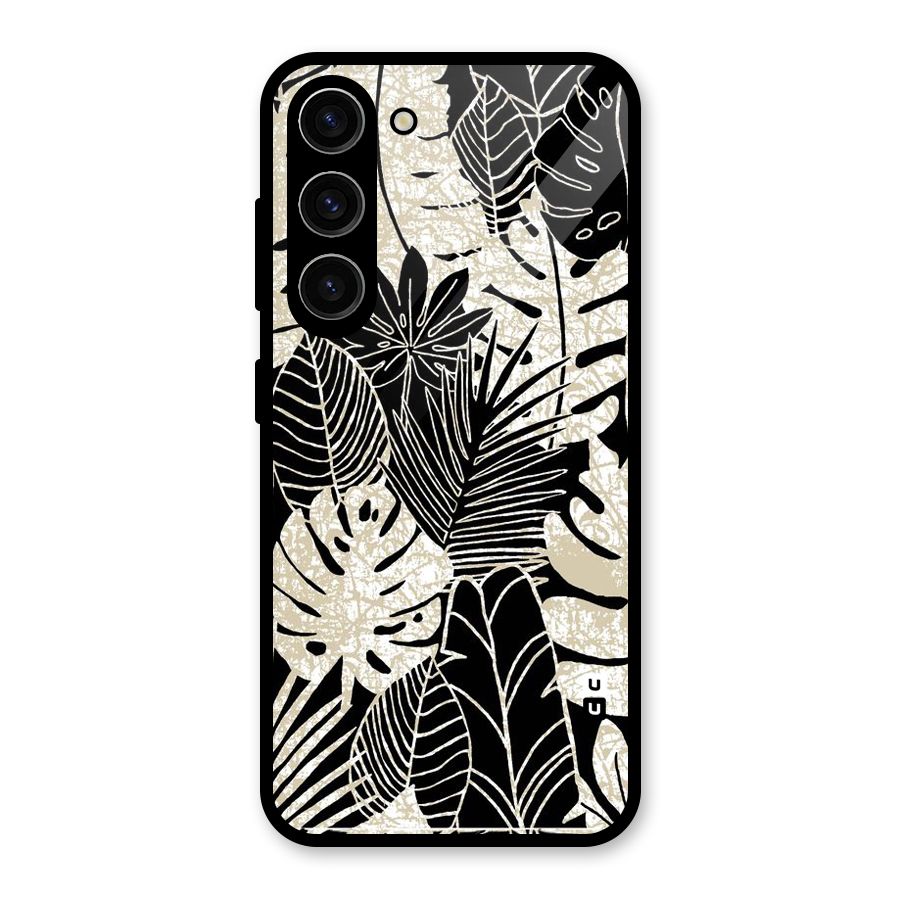 Leaf Pattern Glass Back Case for Galaxy S23