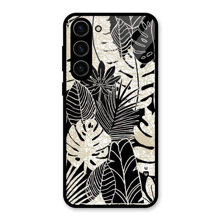 Leaf Pattern Glass Back Case for Galaxy S23 Plus