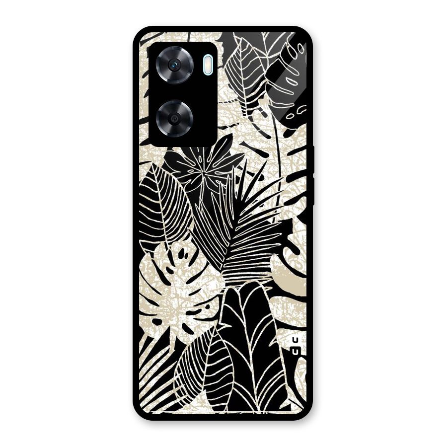Leaf Pattern Glass Back Case for Oppo A77