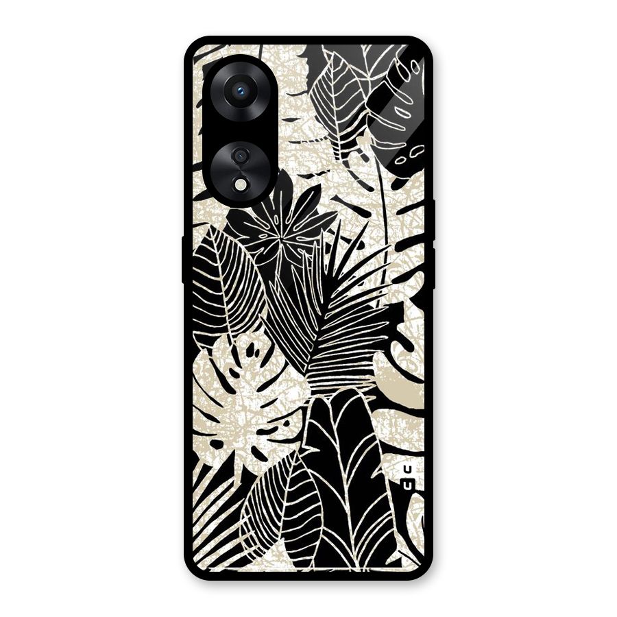 Leaf Pattern Glass Back Case for Oppo A78