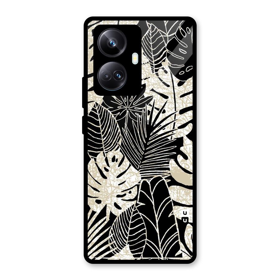 Leaf Pattern Glass Back Case for Realme 10 Pro Plus