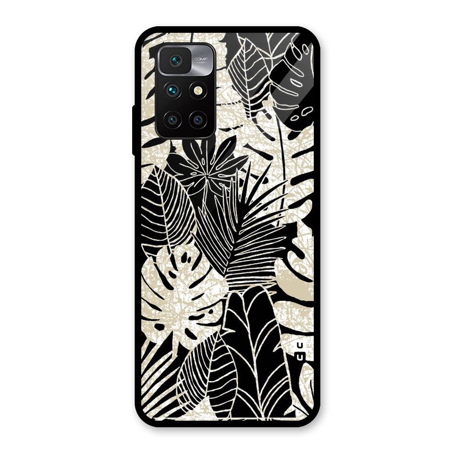 Leaf Pattern Glass Back Case for Redmi 10 Prime