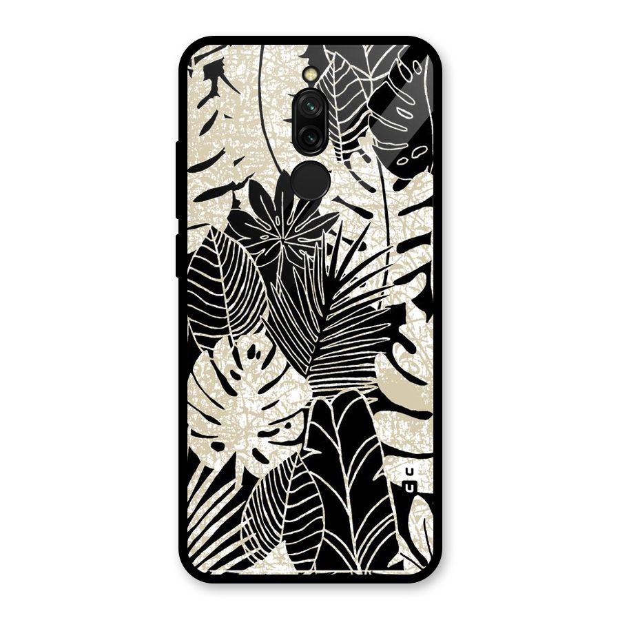 Leaf Pattern Glass Back Case for Redmi 8