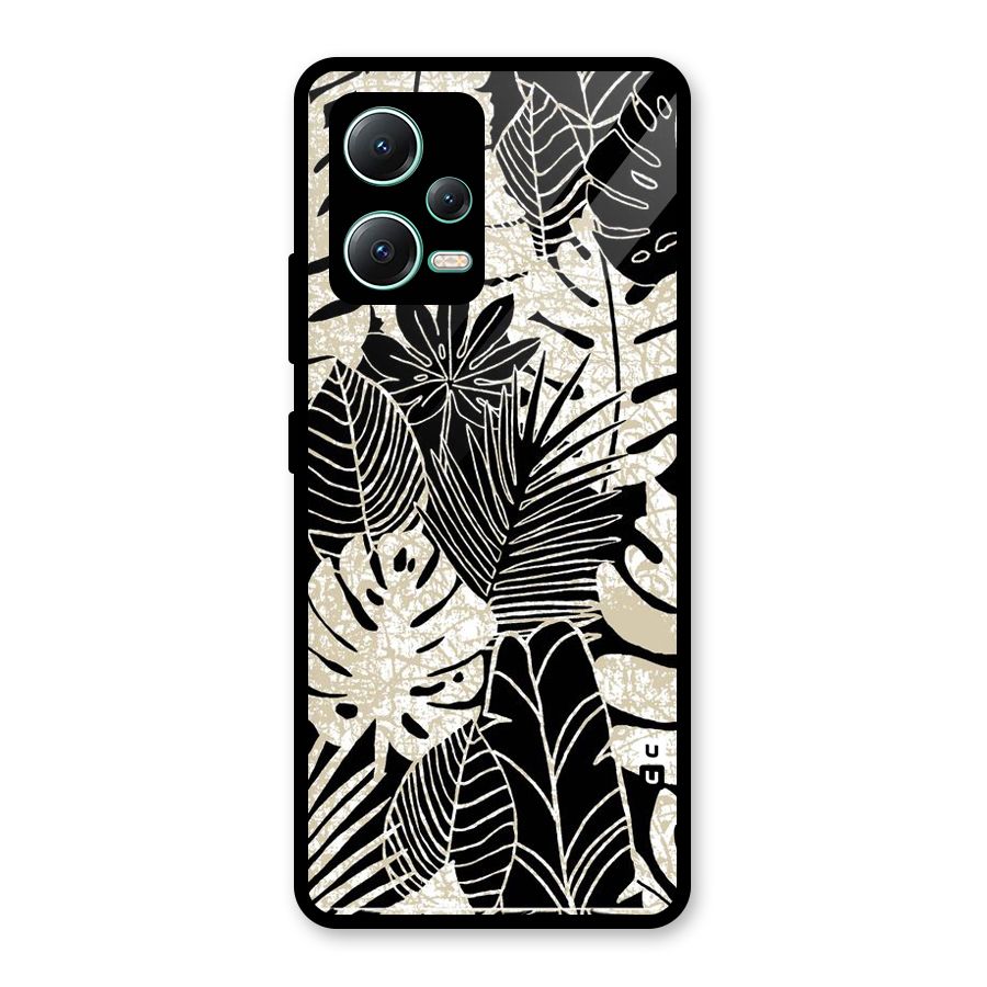 Leaf Pattern Glass Back Case for Redmi Note 12 5G