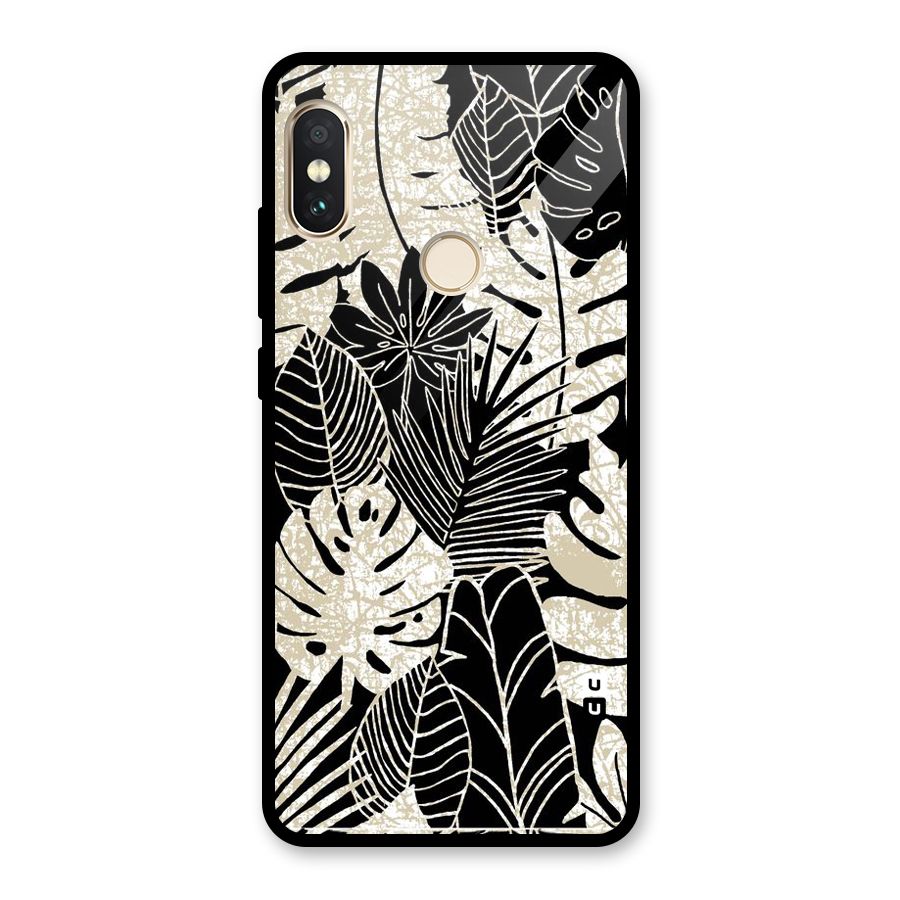 Leaf Pattern Glass Back Case for Redmi Note 5 Pro