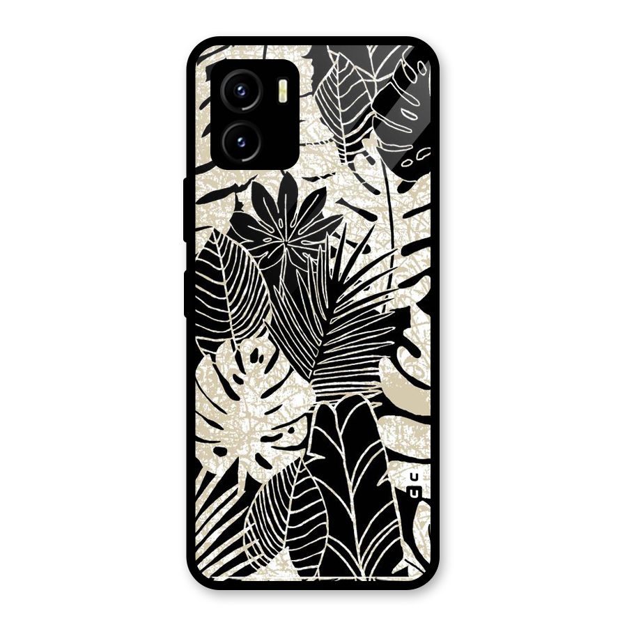 Leaf Pattern Glass Back Case for Vivo Y15s