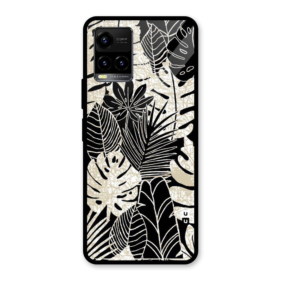 Leaf Pattern Glass Back Case for Vivo Y21T