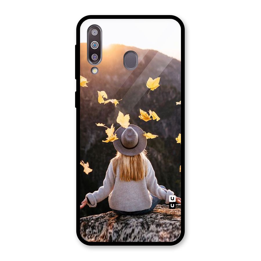 Leaf Rain Sunset Glass Back Case for Galaxy M30