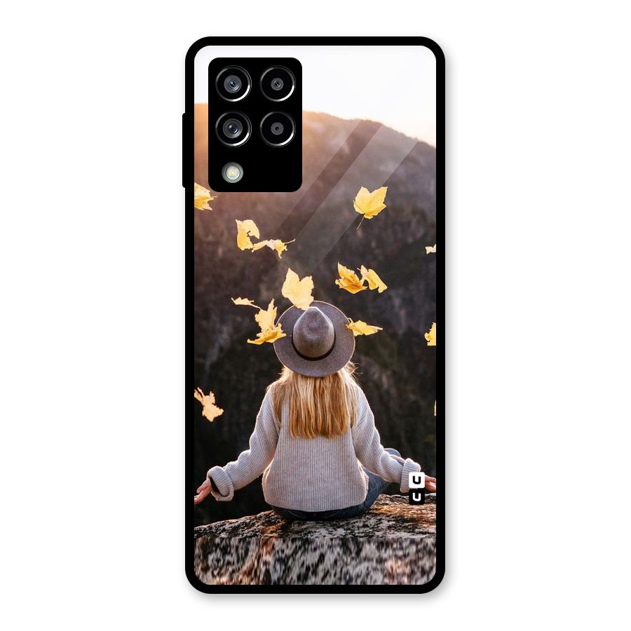 Leaf Rain Sunset Glass Back Case for Galaxy M53 5G