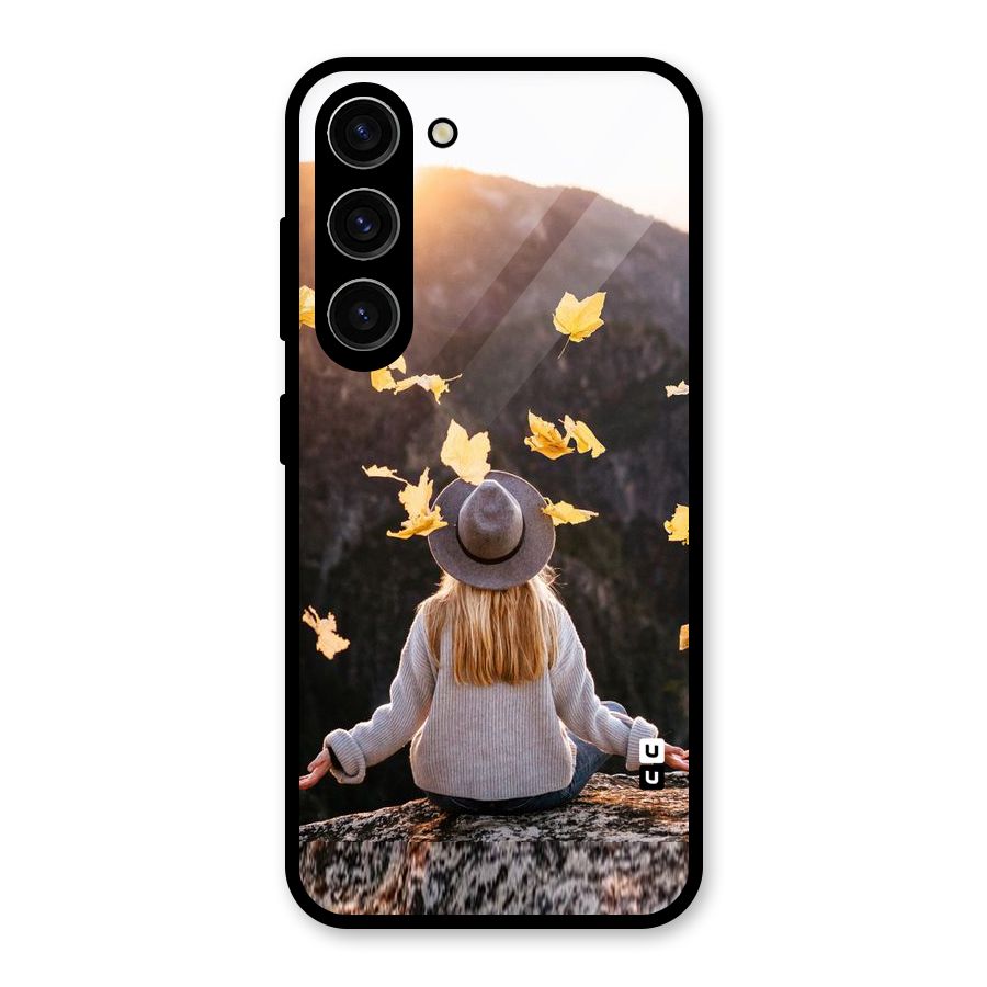 Leaf Rain Sunset Glass Back Case for Galaxy S23