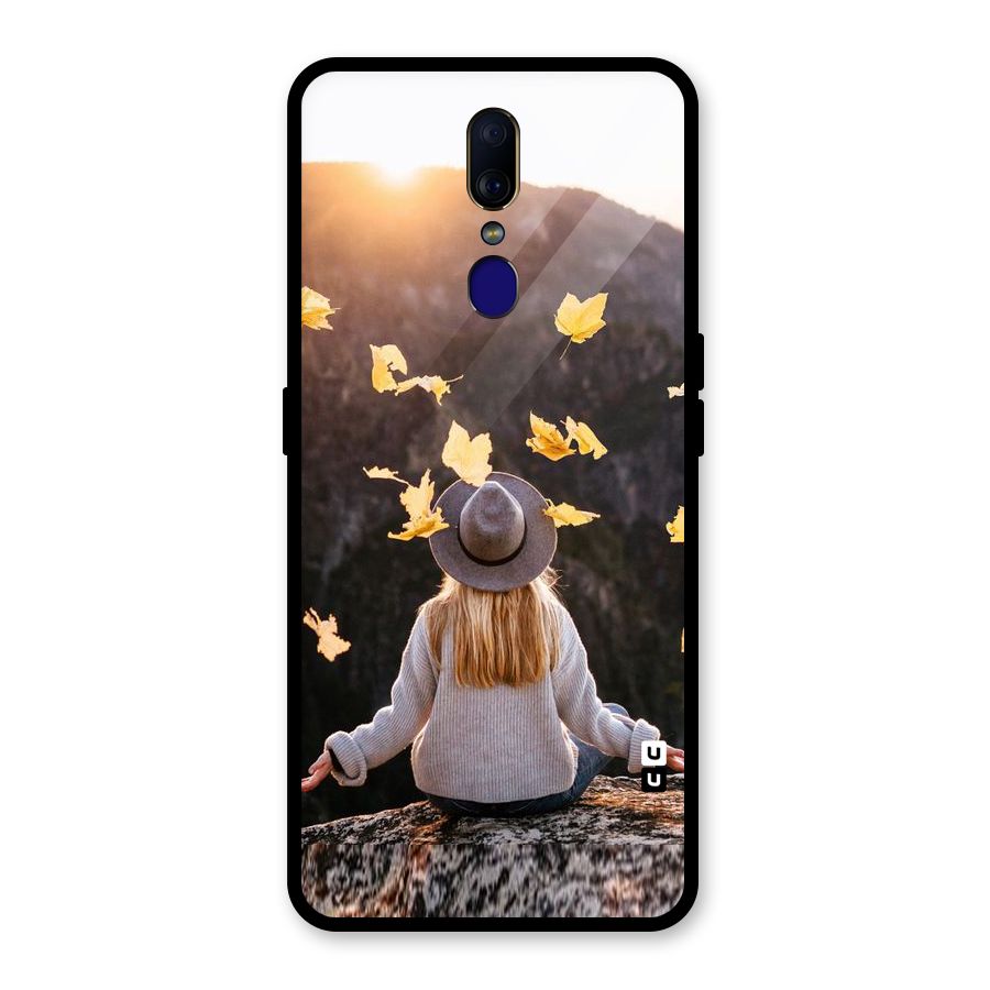 Leaf Rain Sunset Glass Back Case for Oppo F11