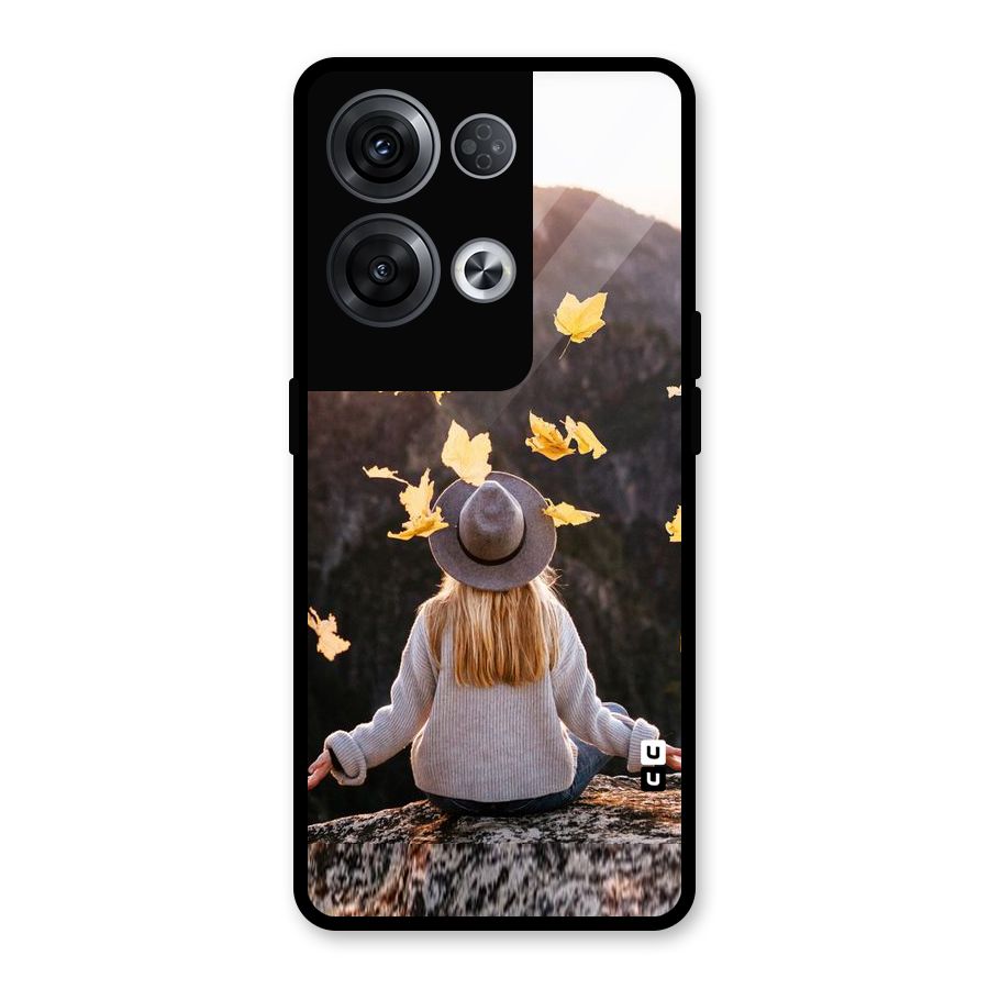 Leaf Rain Sunset Glass Back Case for Oppo Reno8 Pro 5G