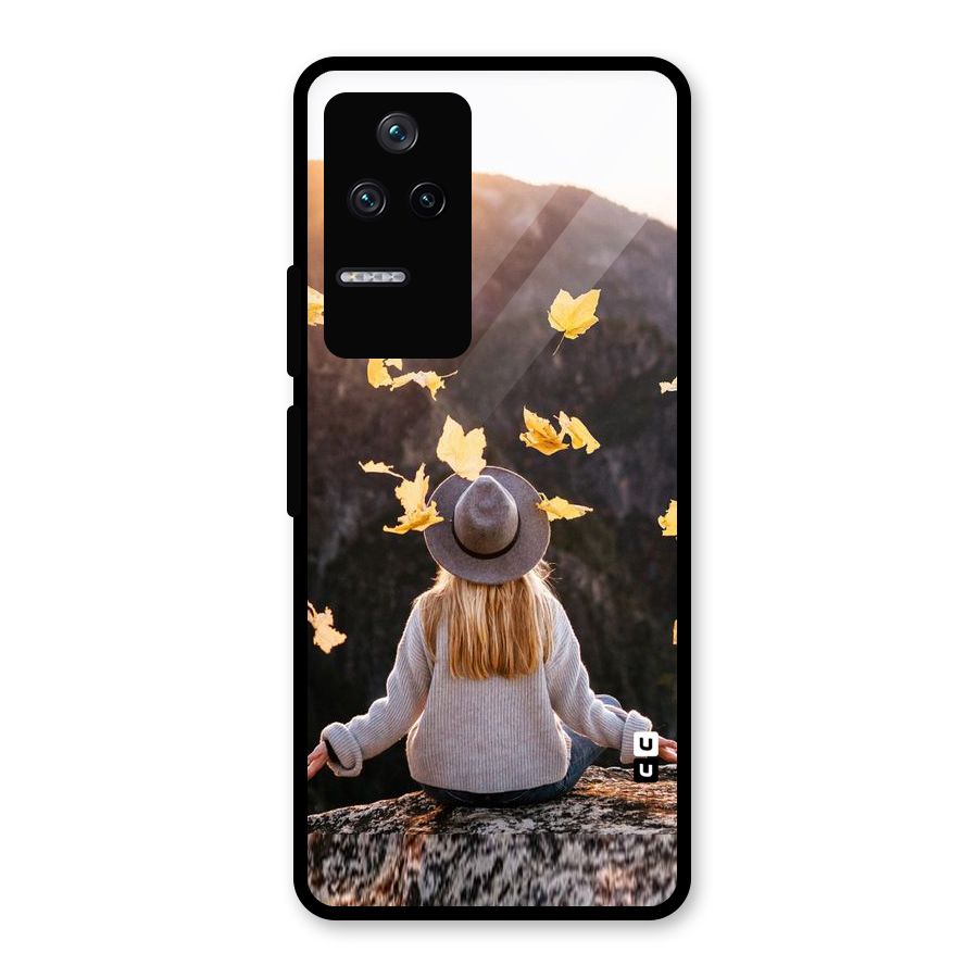 Leaf Rain Sunset Glass Back Case for Poco F4 5G