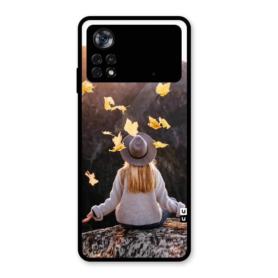 Leaf Rain Sunset Glass Back Case for Poco X4 Pro 5G