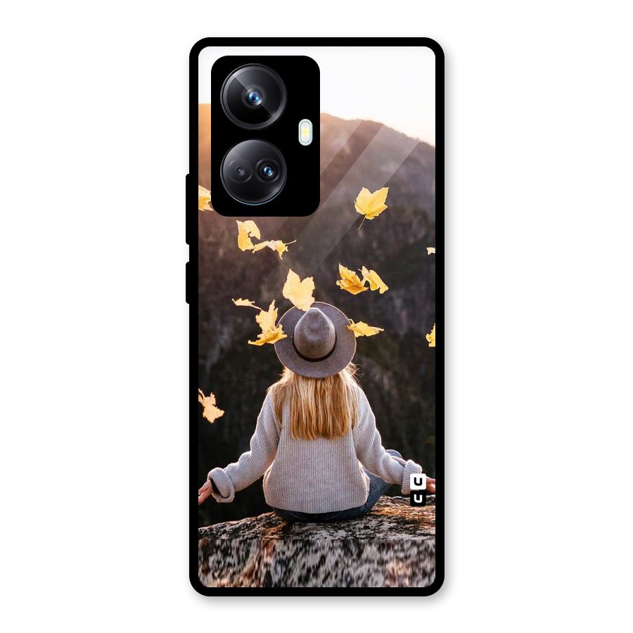 Leaf Rain Sunset Glass Back Case for Realme 10 Pro Plus