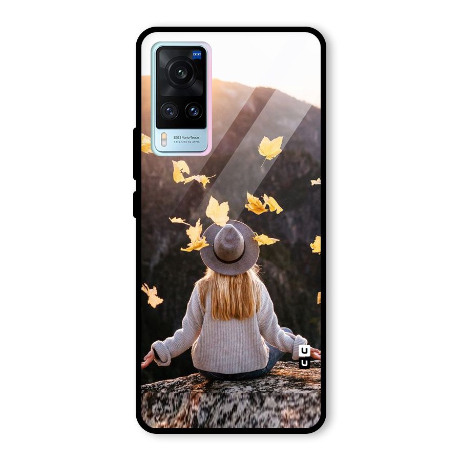 Leaf Rain Sunset Glass Back Case for Vivo X60
