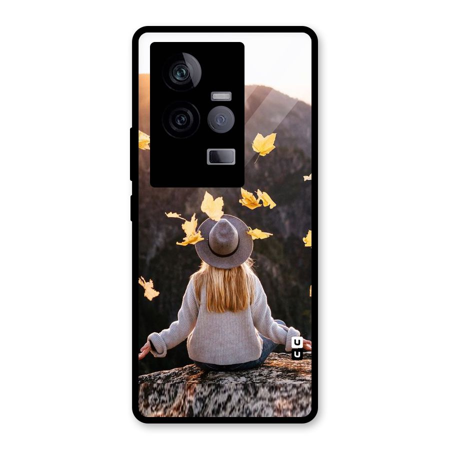 Leaf Rain Sunset Glass Back Case for Vivo iQOO 11 5G