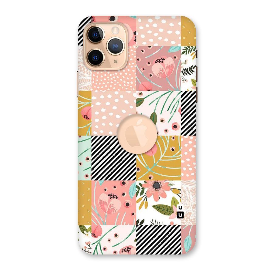 Leaf Stripe Polka Back Case for iPhone 11 Pro Max Logo Cut