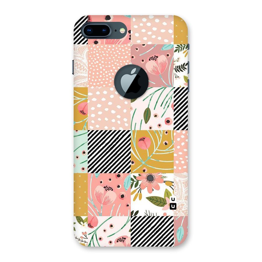 Leaf Stripe Polka Back Case for iPhone 7 Plus Logo Cut