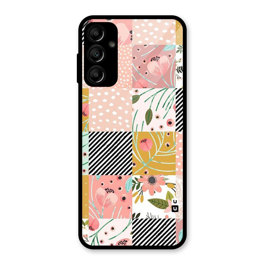 Leaf Stripe Polka Glass Back Case for Galaxy A14 5G