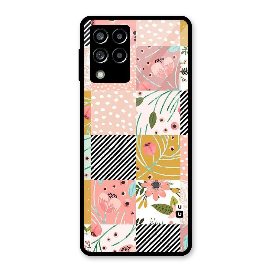 Leaf Stripe Polka Glass Back Case for Galaxy M53 5G