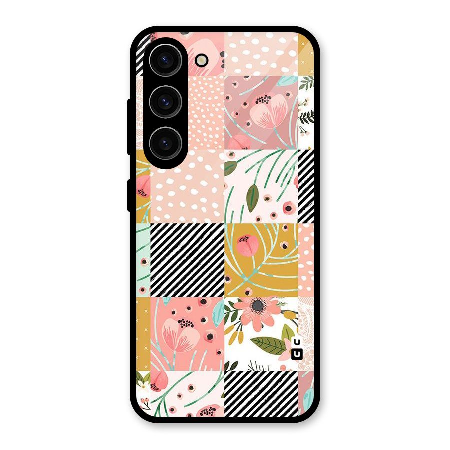 Leaf Stripe Polka Glass Back Case for Galaxy S23