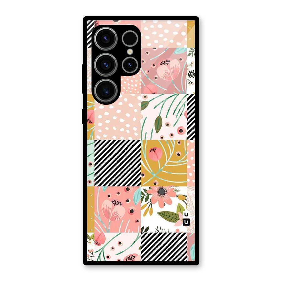 Leaf Stripe Polka Glass Back Case for Galaxy S23 Ultra