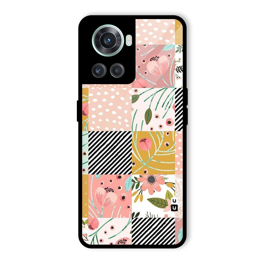 Leaf Stripe Polka Glass Back Case for OnePlus 10R