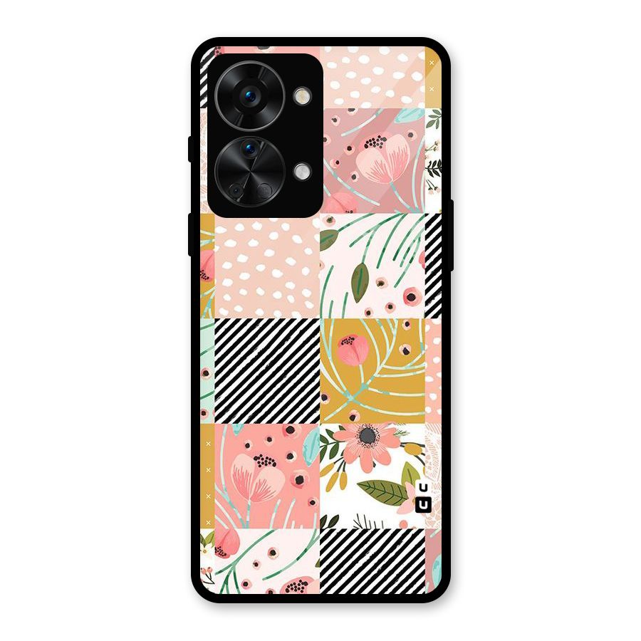 Leaf Stripe Polka Glass Back Case for OnePlus Nord 2T