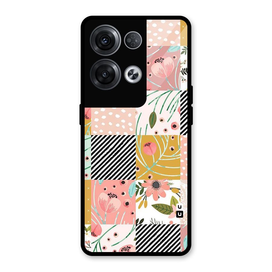 Leaf Stripe Polka Glass Back Case for Oppo Reno8 Pro 5G