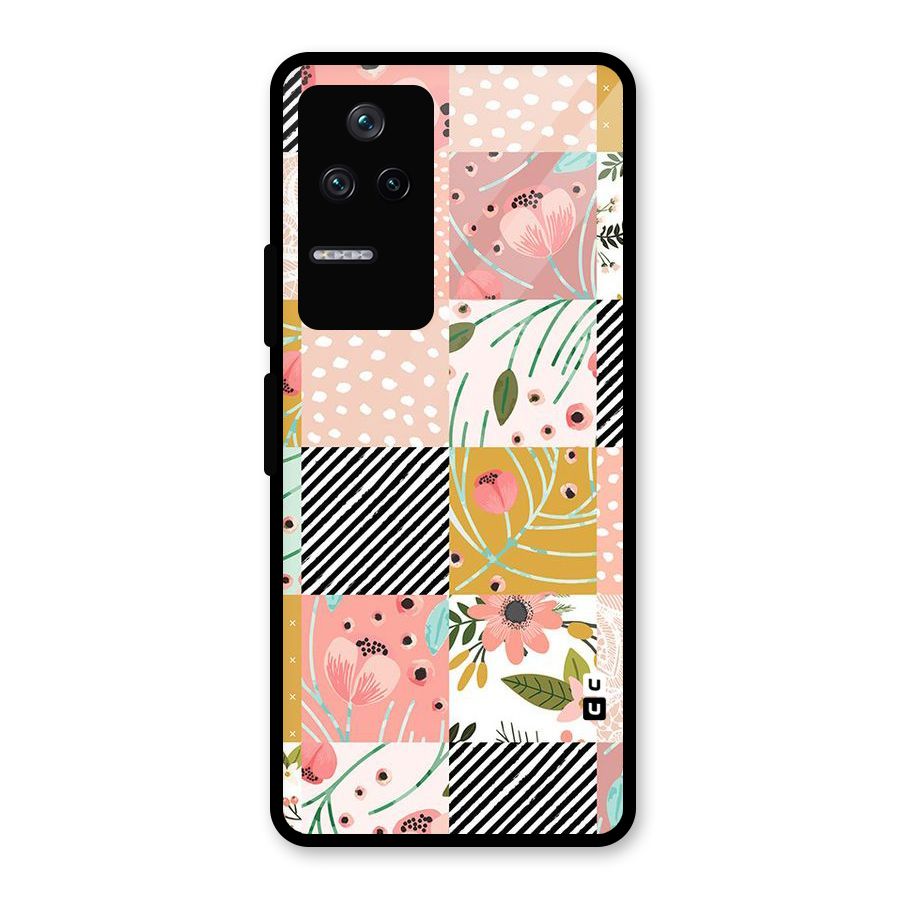 Leaf Stripe Polka Glass Back Case for Poco F4 5G