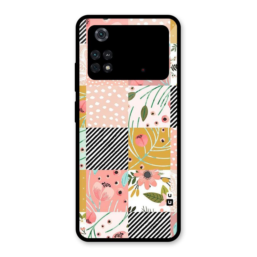 Leaf Stripe Polka Glass Back Case for Poco M4 Pro 4G