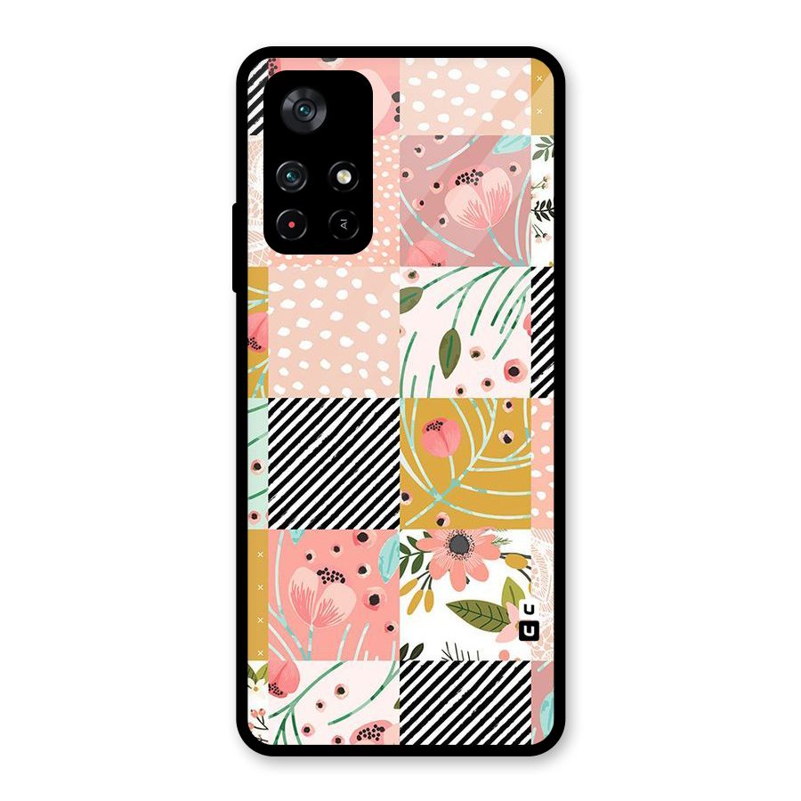Leaf Stripe Polka Glass Back Case for Poco M4 Pro 5G