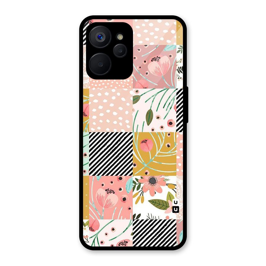 Leaf Stripe Polka Glass Back Case for Realme 9i 5G