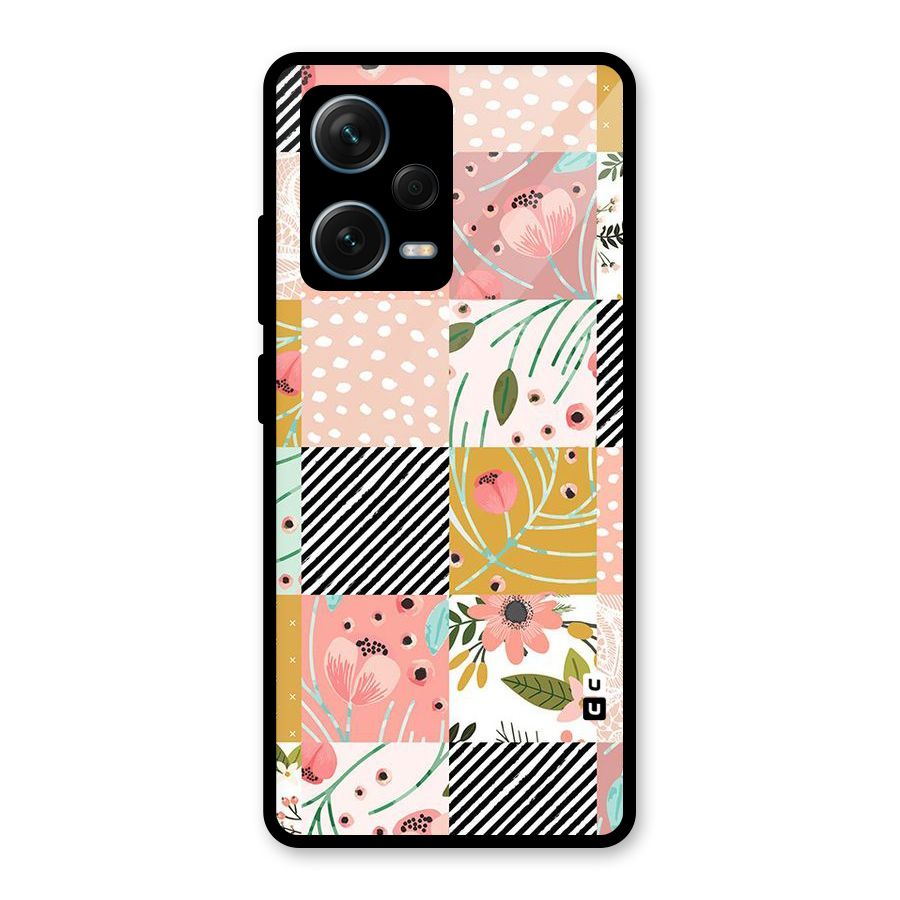 Leaf Stripe Polka Glass Back Case for Redmi Note 12 Pro Plus 5G