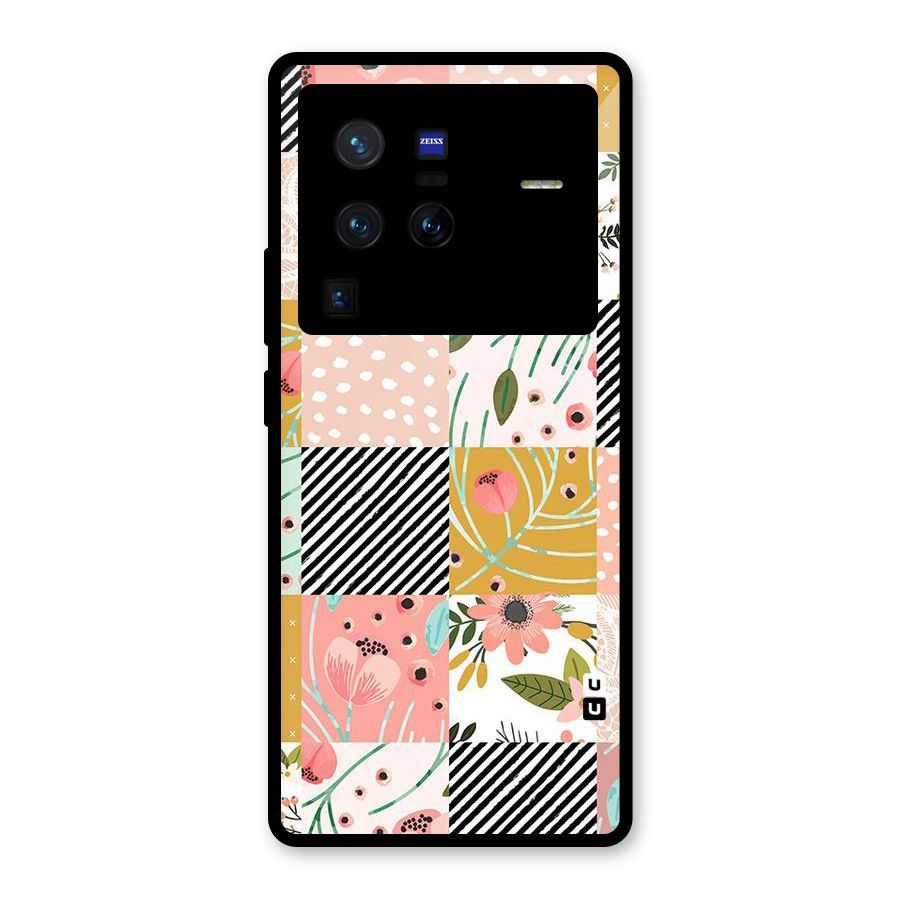 Leaf Stripe Polka Glass Back Case for Vivo X80 Pro