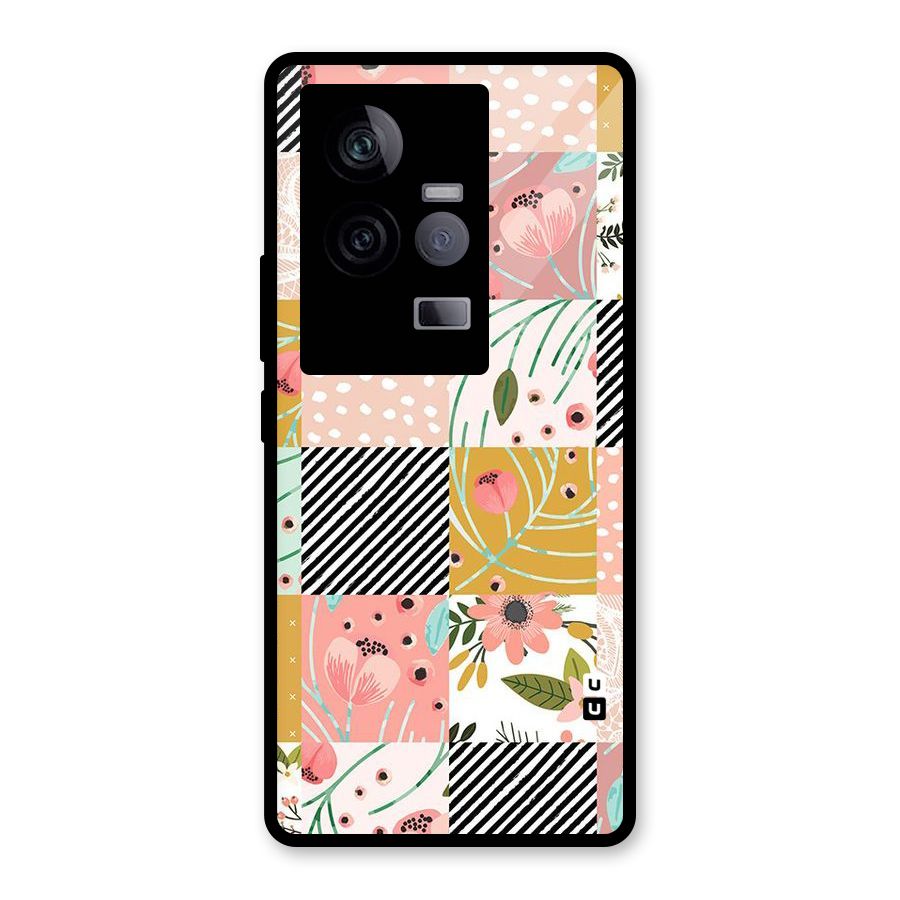 Leaf Stripe Polka Glass Back Case for Vivo iQOO 11 5G