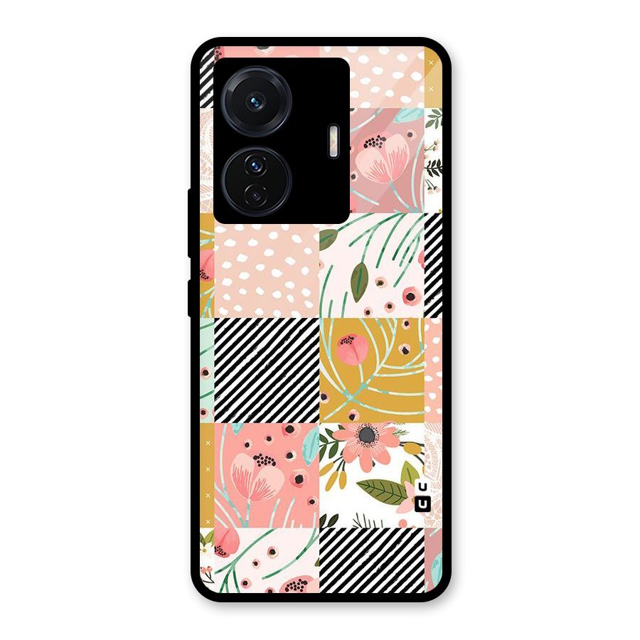 Leaf Stripe Polka Glass Back Case for Vivo iQOO Z6 Pro