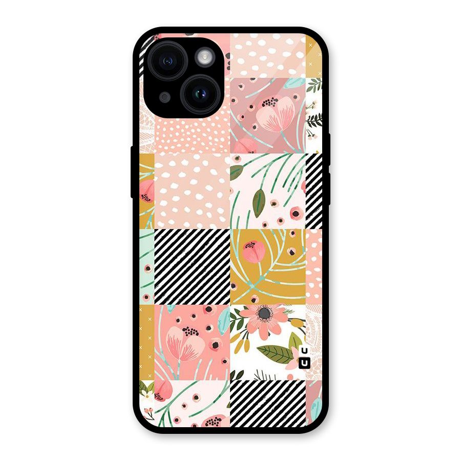 Leaf Stripe Polka Glass Back Case for iPhone 14
