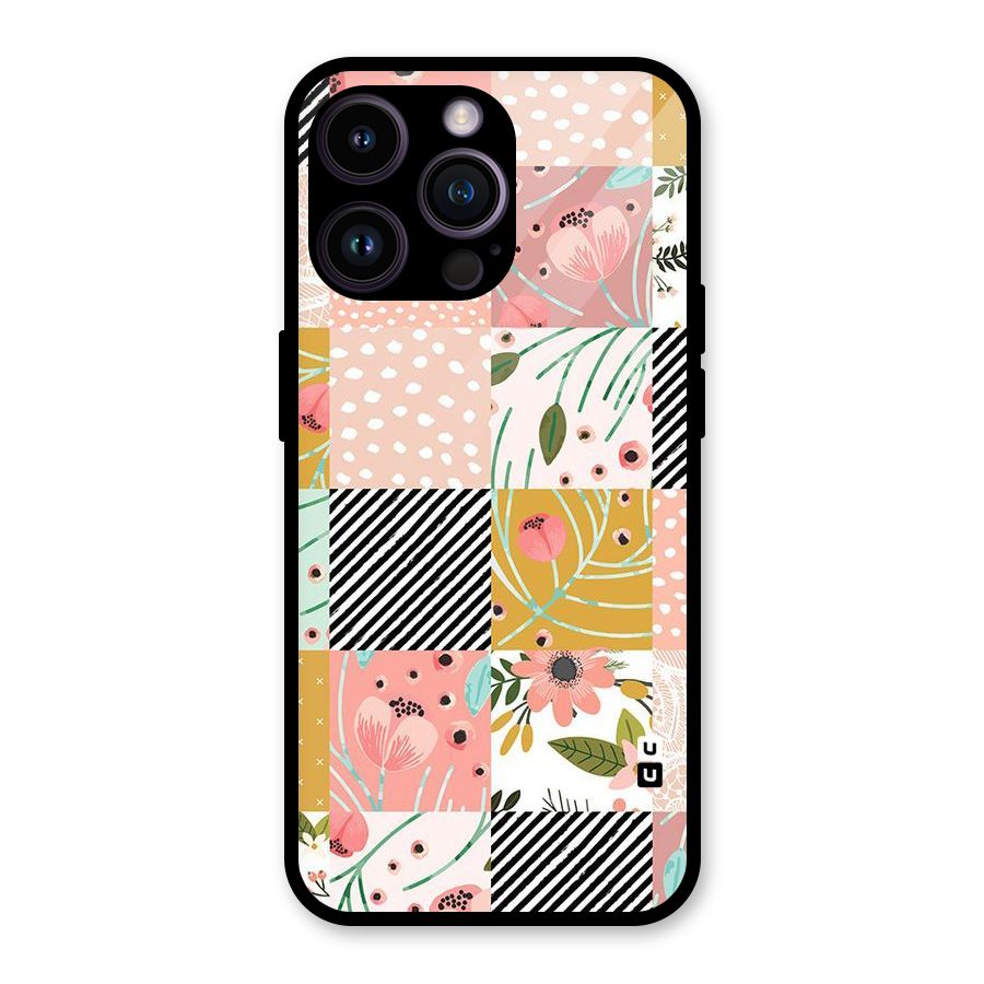 Leaf Stripe Polka Glass Back Case for iPhone 14 Pro Max