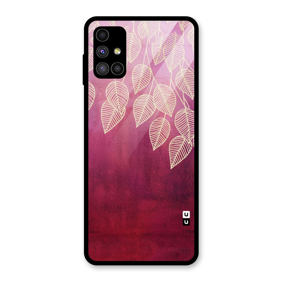 Leafy Outline Glass Back Case for Galaxy M51