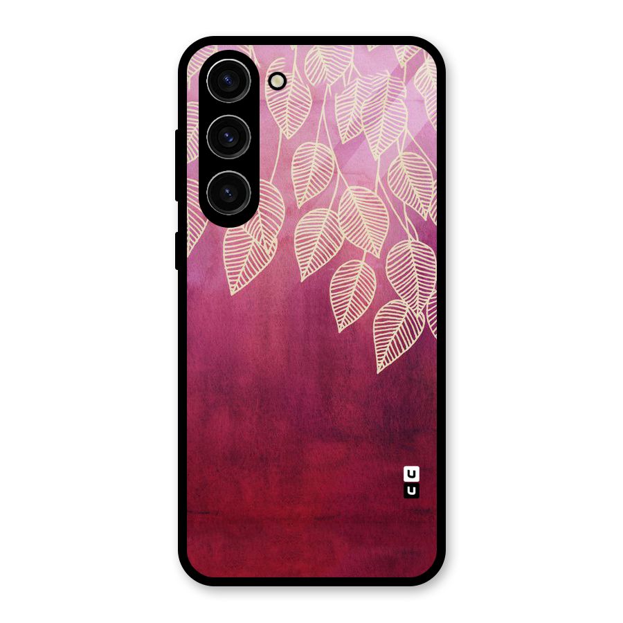 Leafy Outline Glass Back Case for Galaxy S23 Plus