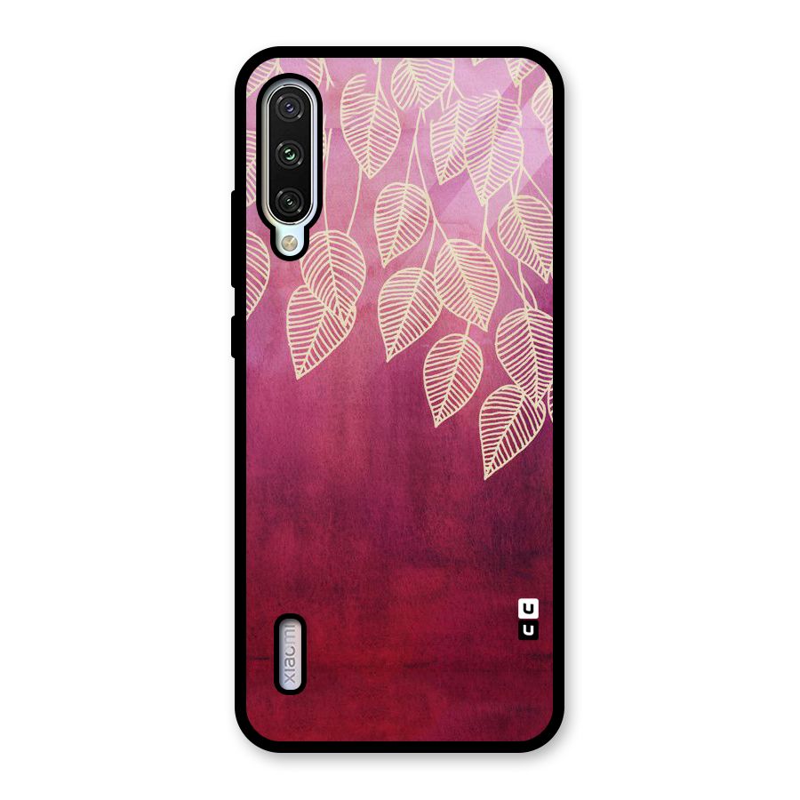 Leafy Outline Glass Back Case for Mi A3
