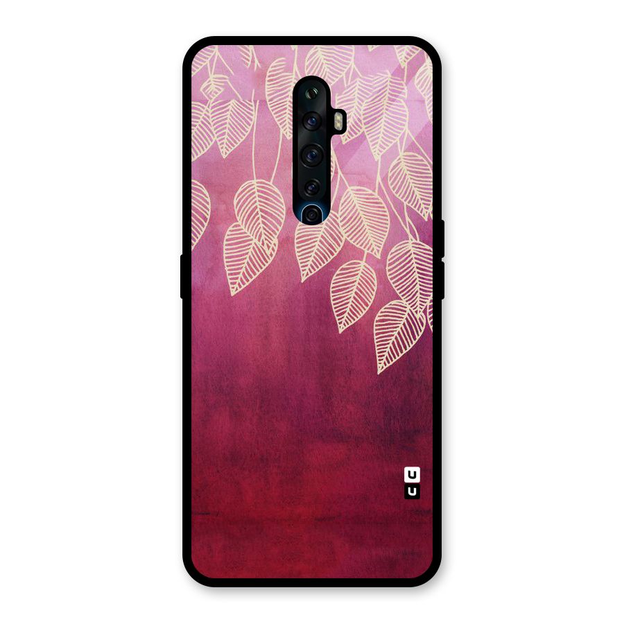Leafy Outline Glass Back Case for Oppo Reno2 F